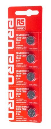 RS PRO SR44 Button Batteries, 1.55V, 11.6mm Diameter