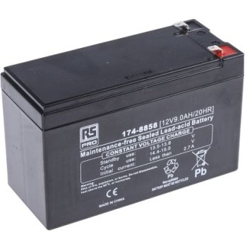 RS PRO 12V T1 Sealed Lead Acid Battery, 9Ah